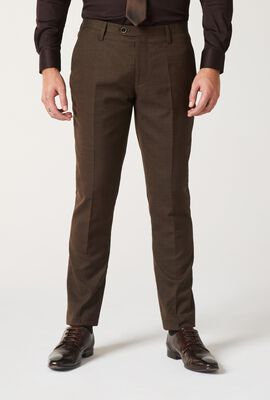 Mens Chocolate Tailored Suit Pant